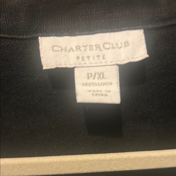 Charter Club Black Linen Jacket - Picture 2 of 4